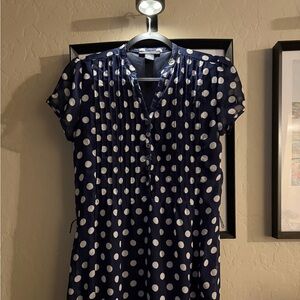 Navy Polka Dot Dress